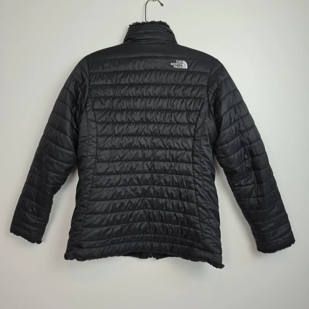 The North Face Reversible Jacket Girl's XL (18) Black, Plush & Smooth Sides